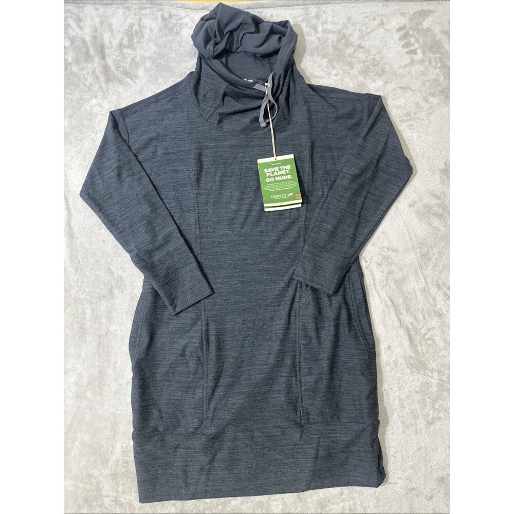 Toad&Co Intermossa Hooded Dress Size M Gray Long Sleeve Casual NWT